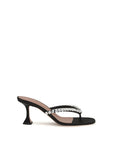 Amina Muaddi Black Silk Stiletto Heel Sandals