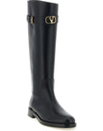 Valentino Garavani Black Calfskin Over The Knee