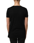 Dolce & Gabbana Black Wool Crew Neck Short Sleeves Men T-shirt