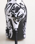 Dolce & Gabbana White Graffiti Stretch Ankle Boots Shoes