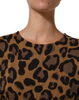 Dolce & Gabbana Brown LeopardPrint Flared A-line Mini Dress