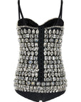 Dolce & Gabbana Silver Polyamide Bodysuit