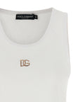 Dolce & Gabbana White Cotton Sleeveles T-Shirt