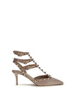Valentino Garavani Beige Calf Leather Bos Taurus Mid Heel Pumps