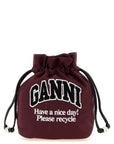 Ganni Bordeaux Recycled Polyamide Clutch Bag