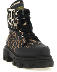 Ganni Multicolor Cotton Lace-Up Boots