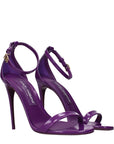 Dolce & Gabbana Purple Leather Stiletto Heel Sandals