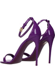 Dolce & Gabbana Purple Leather Stiletto Heel Sandals