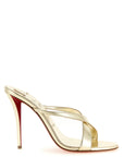 Christian Louboutin Gold Lambskin Stiletto Heel Sandals