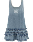 Ganni Blue Organic Cotton Short Dress