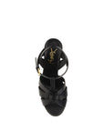 Saint Laurent Black Calf Leather Bos Taurus Platform Sandals