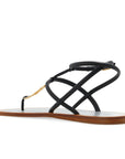 Fendi Black Leather Flat Sandals