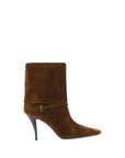 Saint Laurent Brown Calf Leather Bos Taurus High Heel Boots