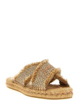 Jimmy Choo Gold Textile Slides
