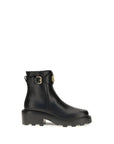 Valentino Garavani Black Calf Leather Bos Taurus Ankle Boots