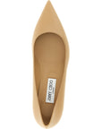 Jimmy Choo Beige Leather Mid Heel Pumps