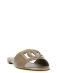 Dolce & Gabbana Gray Calfskin Slides