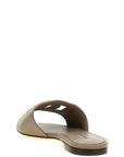 Dolce & Gabbana Gray Calfskin Slides