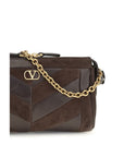 Valentino Garavani Brown Calf Leather Bos Taurus Shoulder Bag