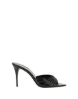 Saint Laurent Black Lamb Ovis Aries Aries Stiletto Heel Sandals