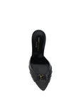 Saint Laurent Black Lamb Ovis Aries Aries Stiletto Heel Sandals