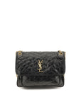 Saint Laurent Black Calf Leather Bos Taurus Shoulder Bag