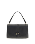 Ferragamo Black Calf Leather Bos Taurus Shoulder Bag