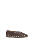 Ganni Brown Cotton Ballet Flats