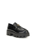 Prada Black Calf Leather Bos Taurus Slip-On Loafers