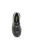Prada Black Calf Leather Bos Taurus Slip-On Loafers