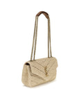 Saint Laurent Beige Raffia Shoulder Bag