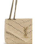 Saint Laurent Beige Raffia Shoulder Bag