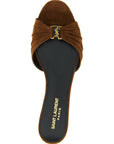 Saint Laurent Brown Calfskin Slides