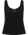 Off-White Black Cotton Tank Tops