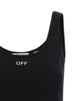 Off-White Black Cotton Tank Tops