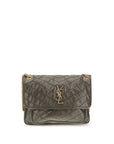 Saint Laurent Bicolor Calf Leather Bos Taurus Shoulder Bag