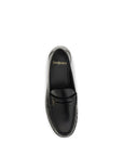 Saint Laurent Black Calf Leather Bos Taurus Slip-On Loafers