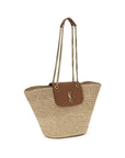 Saint Laurent Beige Raffia Shoulder Bag