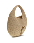 Saint Laurent Beige Raffia Shoulder Bag