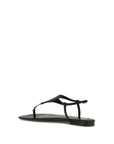 Saint Laurent Black Calf Leather Bos Taurus Flat Sandals