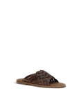 Miu Miu Brown Calf Leather Bos Taurus Flat Sandals