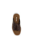 Miu Miu Brown Calf Leather Bos Taurus Flat Sandals