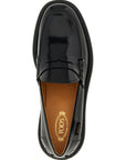 Tod's Black Calfskin Slip-On Loafers