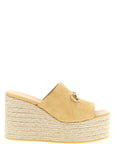 Gucci Beige Calfskin Wedge Sandals
