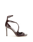 Jimmy Choo Brown Calf Leather Bos Taurus Stiletto Heel Sandals