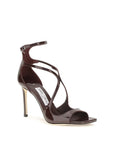 Jimmy Choo Brown Calf Leather Bos Taurus Stiletto Heel Sandals