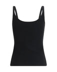 Off-White Black Cotton Sleeveles T-Shirt