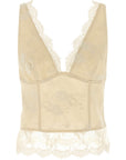 PINKO Beige Linen Tank Tops