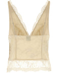 PINKO Beige Linen Tank Tops