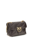 PINKO Brown Calf Leather Bos Taurus Shoulder Bag